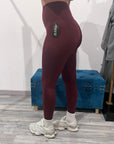 LEGGINGS BORDEAUX LISCIO