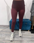 LEGGINGS BORDEAUX LISCIO