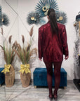 SHIMMER BLAZER - ROSSO
