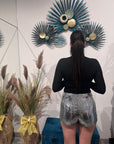 SHORTS PAILLETTES - ARGENTO