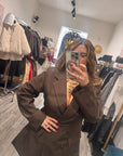 VESTITO BLAZER CURVY- CIOCCOLATO